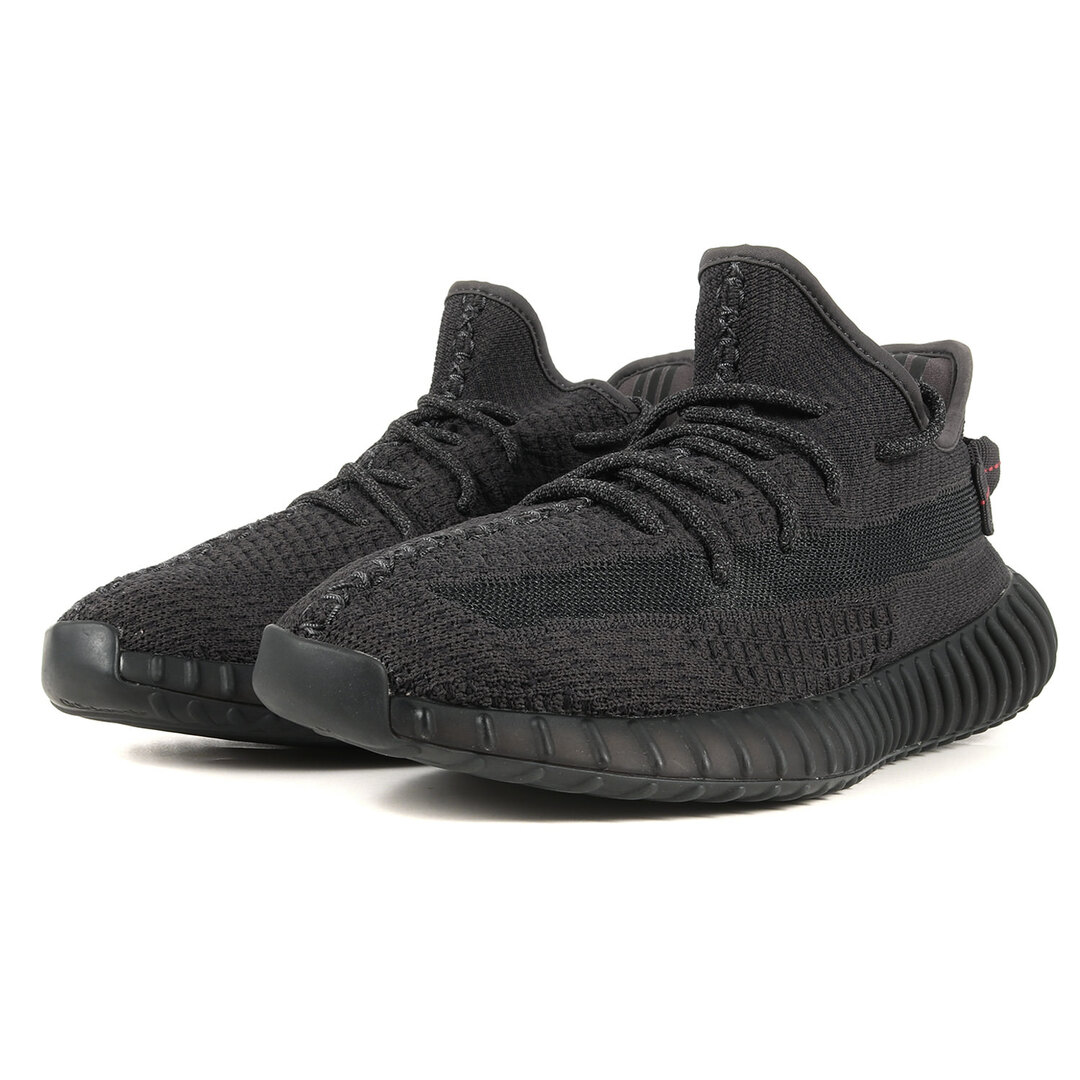 adidas アディダス YEEZY BOOST 350 V2 BLACK STATIC (FU9006) イージーブースト ブラック 黒 19SS  US8.5 26.5cm スニーカー コラボ 【メンズ】【中古】