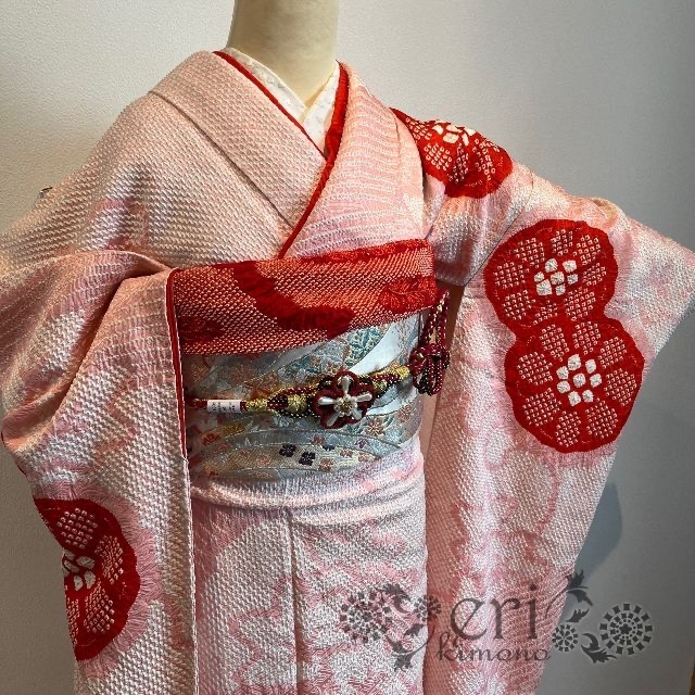 鹿子絞り♡振袖セット】大きめサイズ!背の高い方に♡ピンクと赤の総