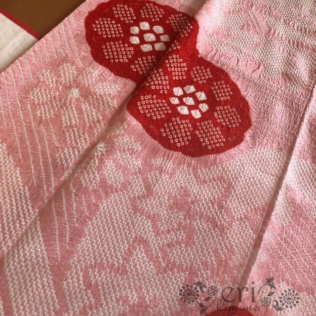 鹿子絞り♡振袖セット】大きめサイズ!背の高い方に♡ピンクと赤 鹿子絞り♡振袖セット】大きめサイズ!背の高い方に♡ピンクと赤