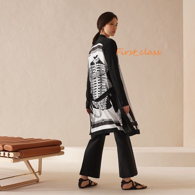 ☆HERMES☆未使用☆ツイルレーヌ☆カシミヤシルク☆ロングカーディガン