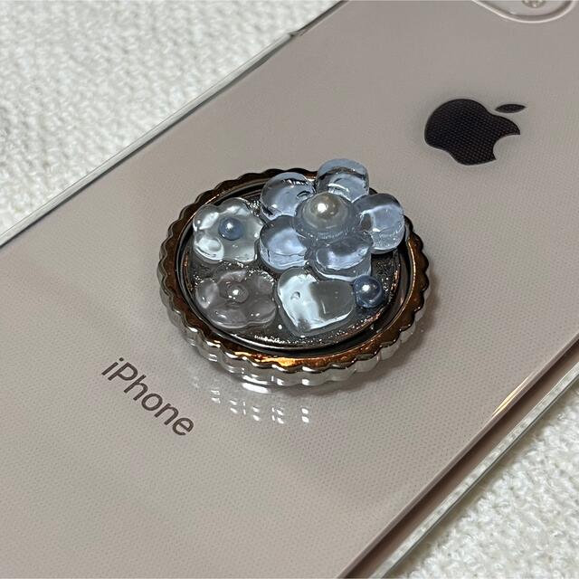 スマホリング　ハンドメイド　お花　レジン スマホ/家電/カメラのスマホアクセサリー(iPhoneケース)の商品写真