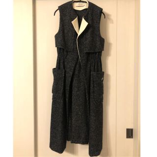 極美品✨デ プレ ジレ ロング丈 リボンベルト付 ブラック 36サイズ