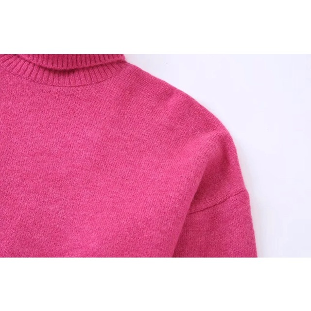 🌕9月新作🎑9150◆pink ピンク タートルネック ニット セーター