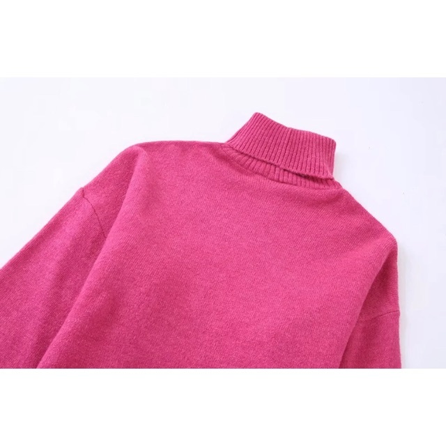 🌕9月新作🎑9150◇pink ピンク タートルネック ニット セーター 🌕9月新作🎑9150◇pink ピンク タートルネック ニット セーター