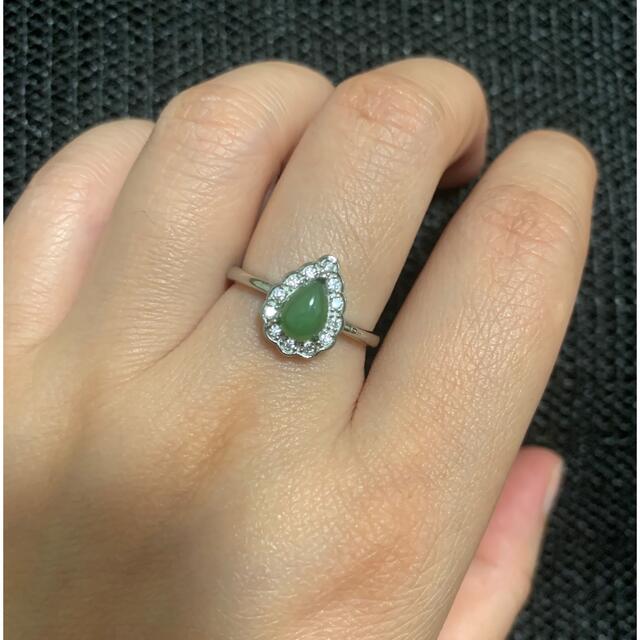 天然無処理　和田玉緑翡翠指輪リング　 レディースのアクセサリー(リング(指輪))の商品写真