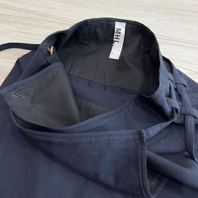 マーガレットハウエル MHL リボン ウール プリーツ ラップスカート 3 秋冬