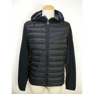 モンクレール(MONCLER)のサイズL◆新品 本物◆モンクレール スウェット切替 ダウンパーカー 紺 メンズ(ダウンジャケット)