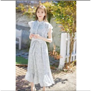 tocco closet ラインフラワープリーツロングワンピース(ロングワンピース/マキシワンピース)