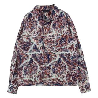 テンダーロイン(TENDERLOIN)のTENDERLOIN テンダーロイン T-PRINT FLANNEL SHT WOLF ウルフ柄 フランネル 長袖 シャツ レッド系 ブルー系 ホワイト系 XS 【中古】(シャツ)