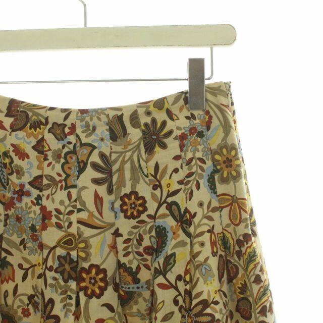 SCAPA(スキャパ)のスキャパ 花柄 プリント プリーツスカート ウール M ベージュ マルチカラー レディースのスカート(ロングスカート)の商品写真