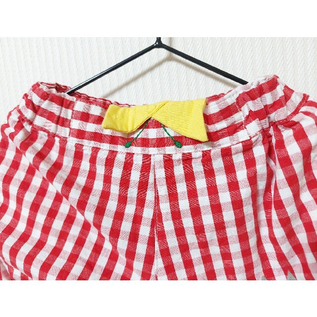 Petit jam(プチジャム)のpetit jam プチジャム　赤チェックパンツ　ロバ　蝶々　80㎝ キッズ/ベビー/マタニティのベビー服(~85cm)(パンツ)の商品写真