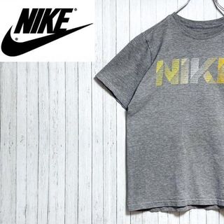 NIKE - NIKE ナイキ　Tシャツ　ビッグロゴ　グレー　ビッグプリント　古着女子　L