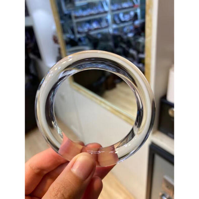高級】白水晶 バングル 61mm - ブレスレット/バングル