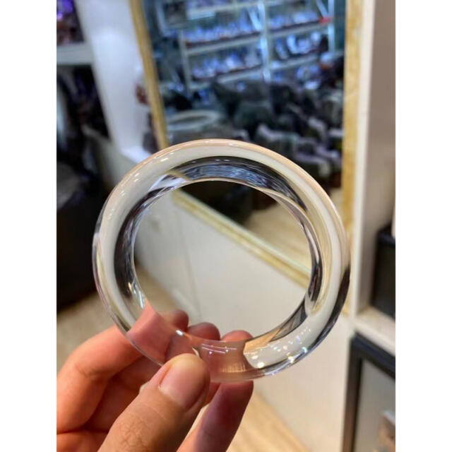 高級】白水晶 バングル 61mm - ブレスレット/バングル