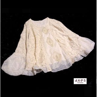 アクシーズファム(axes femme)の◆axes femme/アクシーズファム◆ M 美品♪総レースプルオーバー(カットソー(長袖/七分))