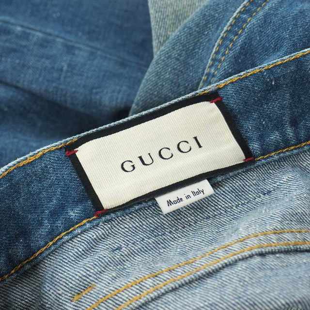 グッチ GUCCI 20SS ラベル付き ウォッシュドデニム フレアパンツ