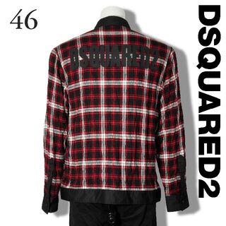 ディースクエアード(DSQUARED2)の新品 Dsquared2 バッグロゴ チェックシャツ 46(シャツ)