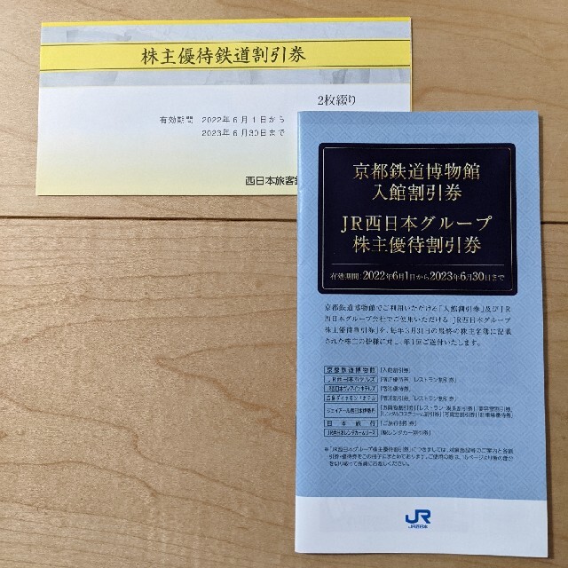 JR西日本　株主優待　2枚綴り　西日本旅客鉄道株式会社