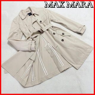 マックスマーラ(Max Mara)の美品　マックスマーラ　トレンチコート ベージュ　サイズ44  MaxMara(トレンチコート)