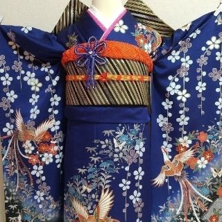 振袖 豪華 刺繍 金駒刺繍 金彩加工 振布付き 身丈 170cm-