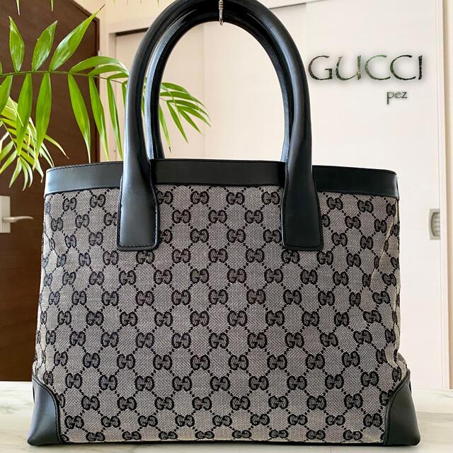 超美品 正規品 GUCCI グッチ GG柄 レザーハンドバッグ レディース