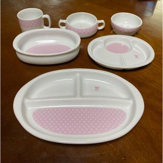 美品　キャンディーリボン　子供用食器6点セット(プレート/茶碗)