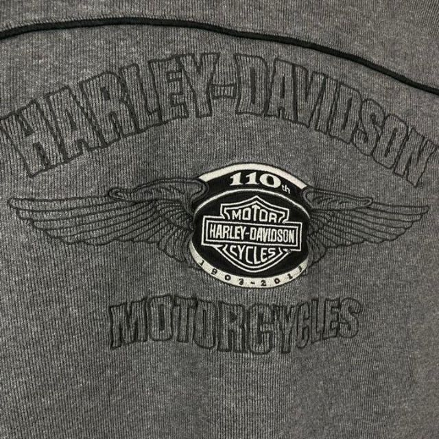 Harley Davidson(ハーレーダビッドソン)の激レア ハーレーダビッドソン スウェット 両面刺繍ロゴ 110周年 トレーナー メンズのトップス(スウェット)の商品写真