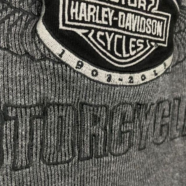 Harley Davidson(ハーレーダビッドソン)の激レア ハーレーダビッドソン スウェット 両面刺繍ロゴ 110周年 トレーナー メンズのトップス(スウェット)の商品写真