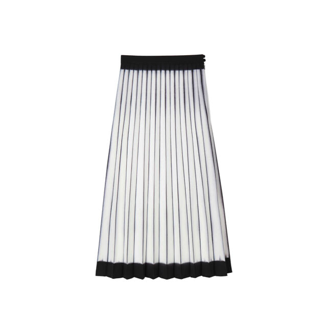 Itajime shibori pleated skirt white 1