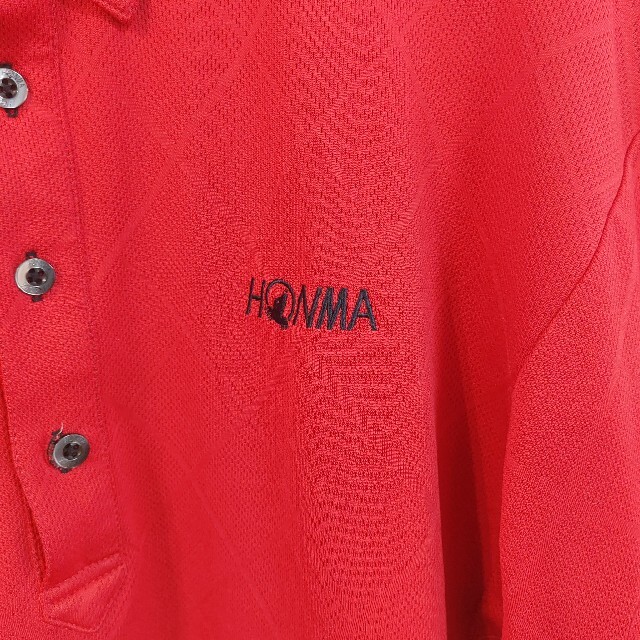 本間ゴルフ(ホンマゴルフ)の【HONMA GOLF】美品/ボタンダウン長袖ポロシャツ/ゴルフウェアメンズＬＬ スポーツ/アウトドアのゴルフ(ウエア)の商品写真