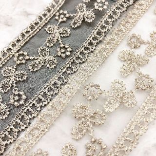 1362★刺繍 レース りぼん リボン 素材 手芸 1m(各種パーツ)