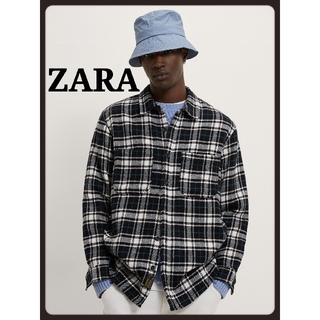 ザラ(ZARA)のZARAザラ☆リラックスフィット ポケット付きチェック柄シャツ ジャケット(シャツ)