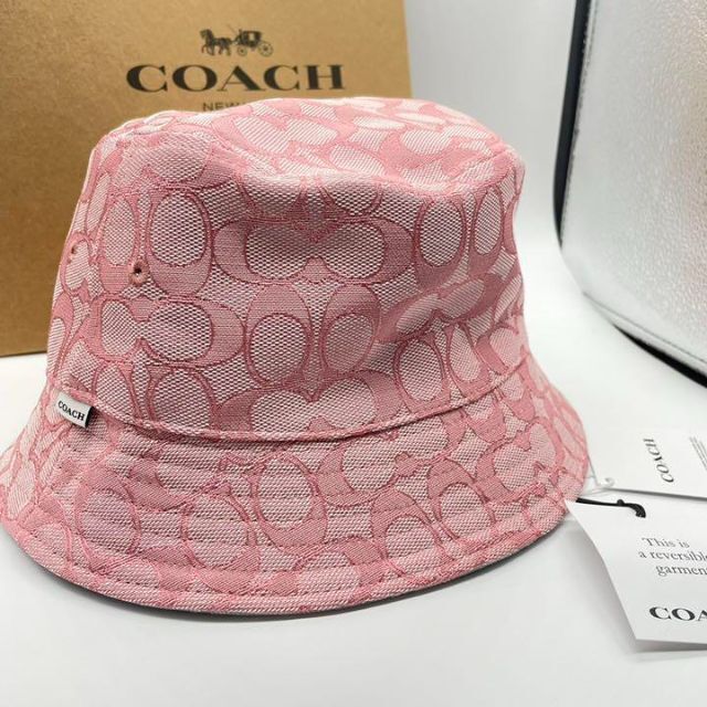 COACH(コーチ)の新品未使用　コーチ　ハット 帽子 シグネチャー ピンク ブルー レディースの帽子(ハット)の商品写真