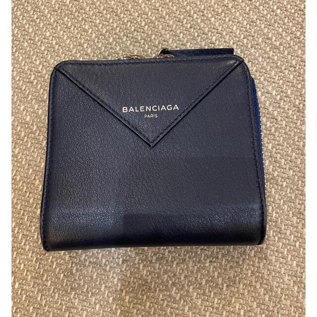 新品・未使用 BALENCIAGA バレンシアガ 二つ折り財布 ネイビー - 通販