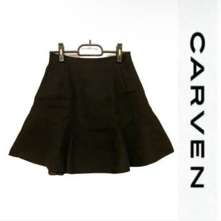 カルヴェン(CARVEN)のCARVEN 小さいサイズ　フレアミニスカート　黒 ブラック 34(ミニスカート)