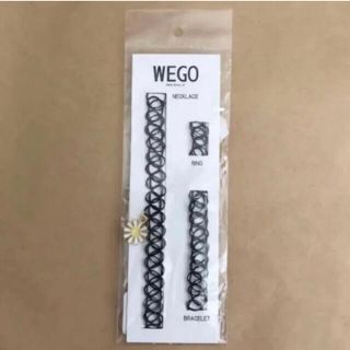 ウィゴー(WEGO)のWEGO タトゥーチョーカーセット フラワー 黒(ネックレス)