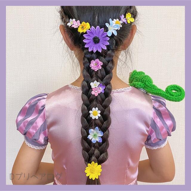 ラプンツェル お花のヘアゴム 15個セット｜ラプンツェルヘアアクセサリー｜髪飾り ハンドメイドのアクセサリー(ヘアアクセサリー)の商品写真