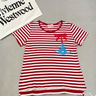 ヴィヴィアンウエストウッド(Vivienne Westwood)のVivivienne Westwood♡美品リボンオーヴボーダーTシャツ(Tシャツ(半袖/袖なし))