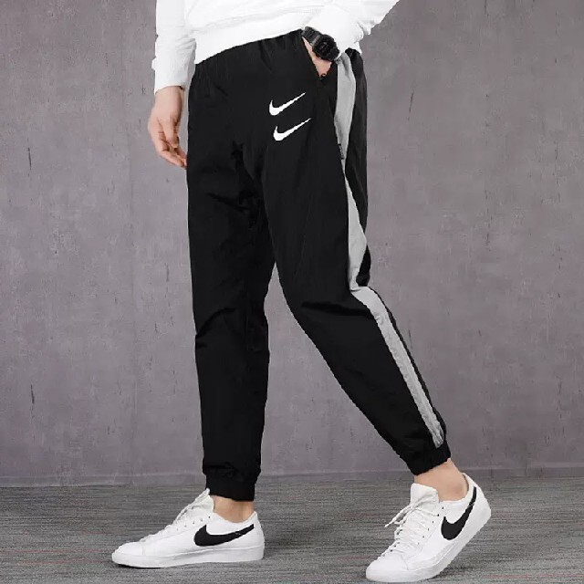 NIKE - ナイキ ウーブンパンツ ダブルスウッシュ ナイロン L 黒