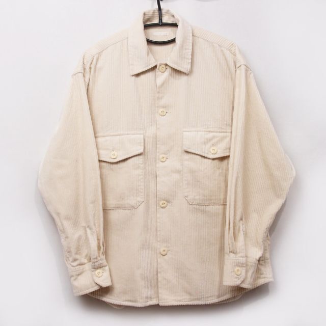 GU(ジーユー)のGU ジーユー 太畝コーデュロイ CPOシャツジャケット オフホワイト Sサイズ メンズのトップス(シャツ)の商品写真