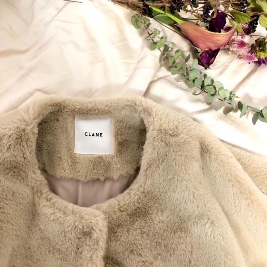 CLANE(クラネ)のCLANE ファーコート size1  試着のみ レディースのジャケット/アウター(毛皮/ファーコート)の商品写真