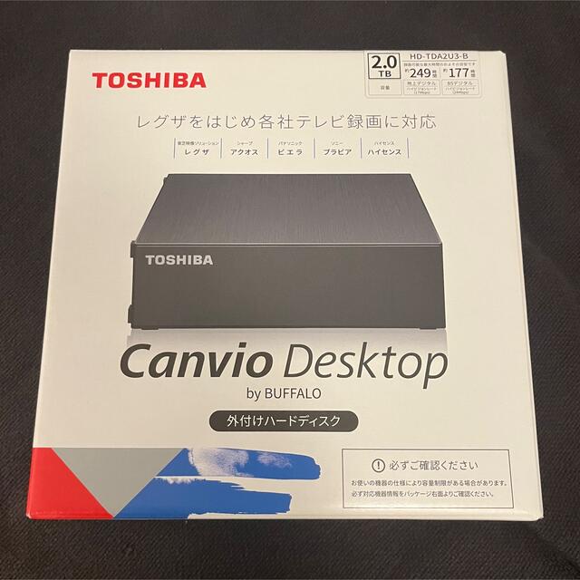 東芝(トウシバ)のBUFFALO 外付けHDD ブラック 2TB HD-TDA2U3-B スマホ/家電/カメラのPC/タブレット(PC周辺機器)の商品写真