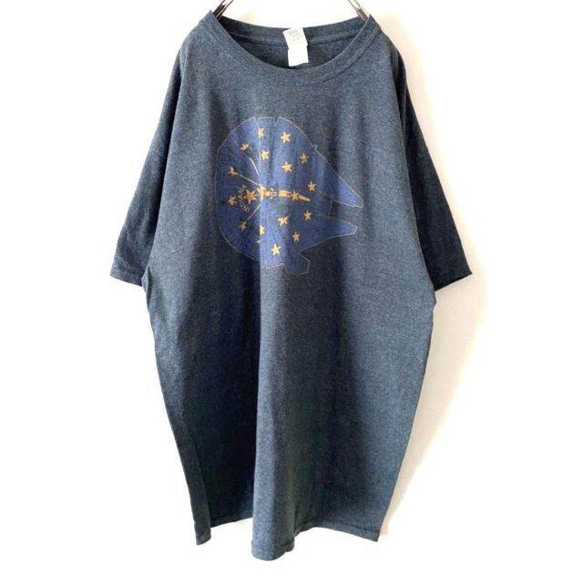 ギルダン GILDAN STAR スター Tシャツ XL グレー 古着 メンズのトップス(Tシャツ/カットソー(半袖/袖なし))の商品写真