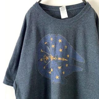 ギルダン GILDAN STAR スター Tシャツ XL グレー 古着(Tシャツ/カットソー(半袖/袖なし))