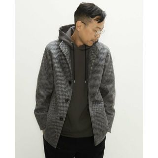 メンズメルローズ(MEN'S MELROSE)の【ハウンドトゥース】ラムブレンドビーバー&ウーレットスタンドハーフコート(その他)