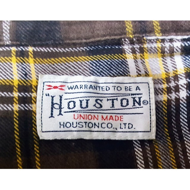 HOUSTON ヒューストン シャツ 長袖 ネルシャツ チェック バック刺繍ロゴ メンズのトップス(シャツ)の商品写真