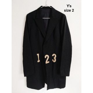 Y's - Y's ワイズ ロングコート ナンバープリント ロングジャケットの