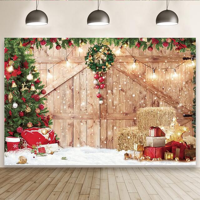 クリスマス 撮影用背景布 90X75 タペストリー 壁紙 フォトフレーム