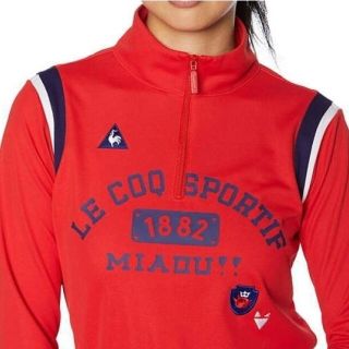 ルコックスポルティフ(le coq sportif)の新品 希少 L デサント lecoq golf SHIRT プロ使用モデル 赤(ウエア)