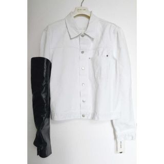  helmutlang 03ss leather sleeve denim(Gジャン/デニムジャケット)